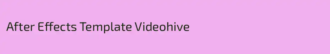 After Effects Template Videohive